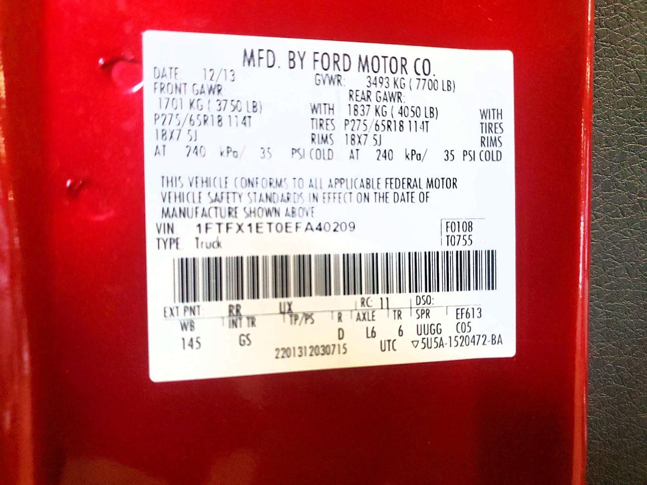2014 FORD F150 SUPER CAB photo 12