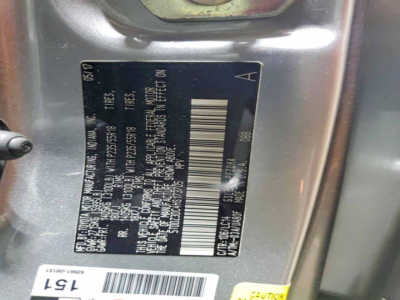 2017 TOYOTA SIENNA XLE photo 13