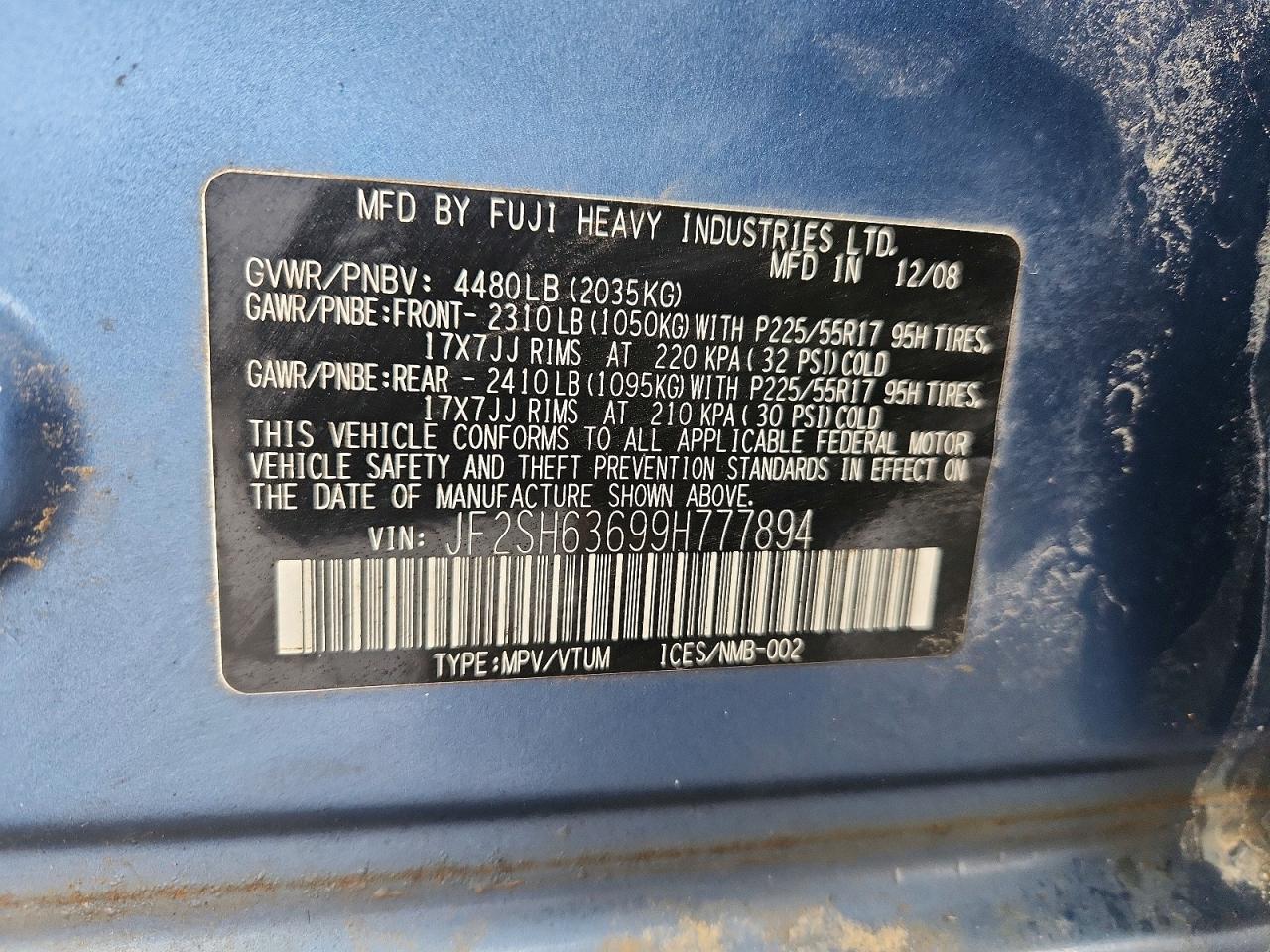 2009 SUBARU FORESTER 2.5X PREMIUM photo 13