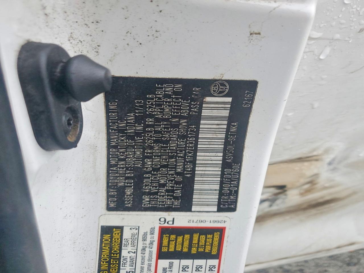 2014 TOYOTA CAMRY L photo 13