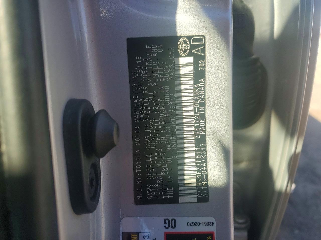 2019 TOYOTA COROLLA LE photo 37