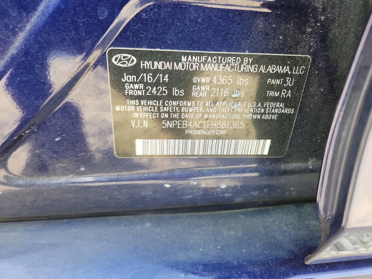 2014 HYUNDAI SONATA GLS photo 13
