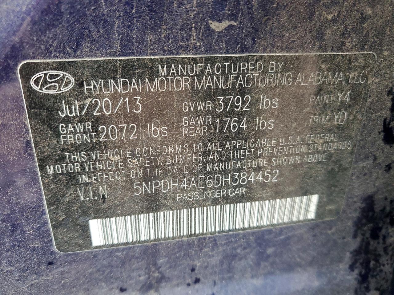 2013 HYUNDAI ELANTRA GLS photo 23
