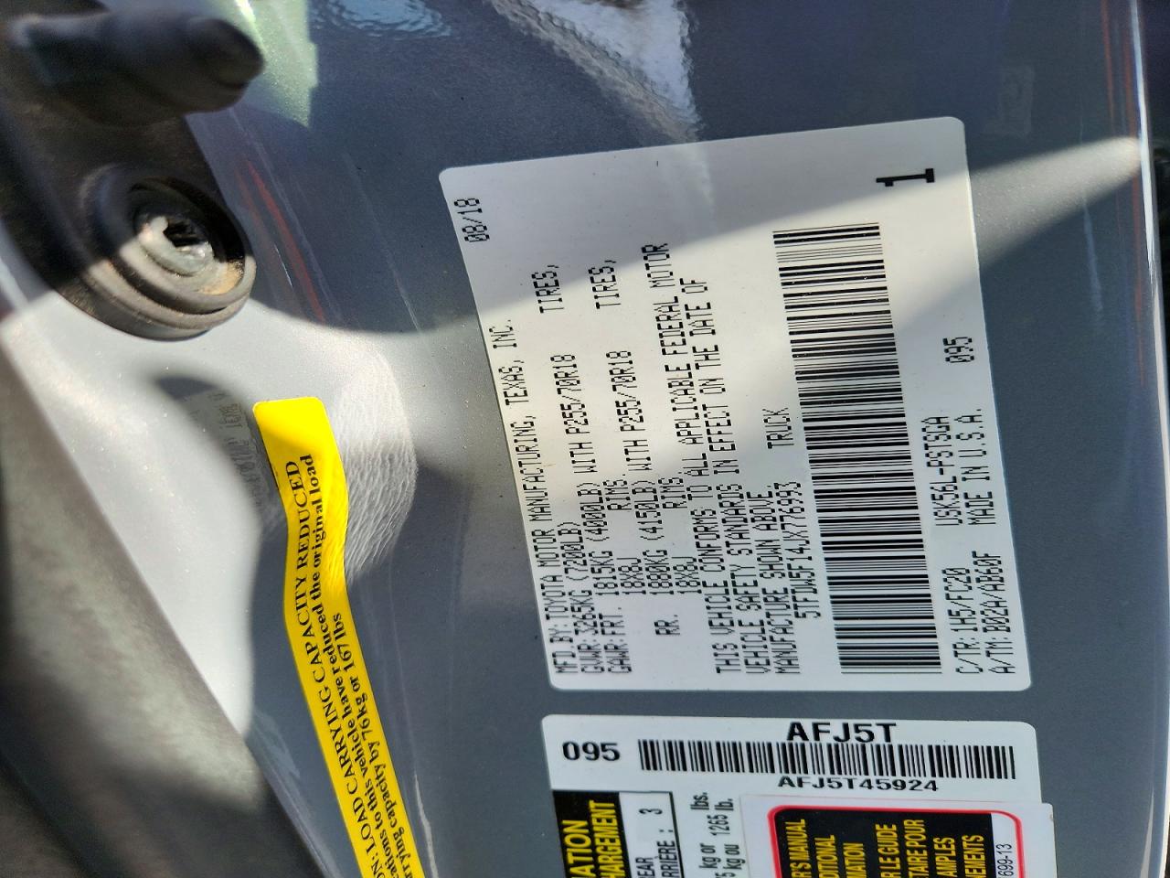 2018 TOYOTA TUNDRA SR5 photo 12