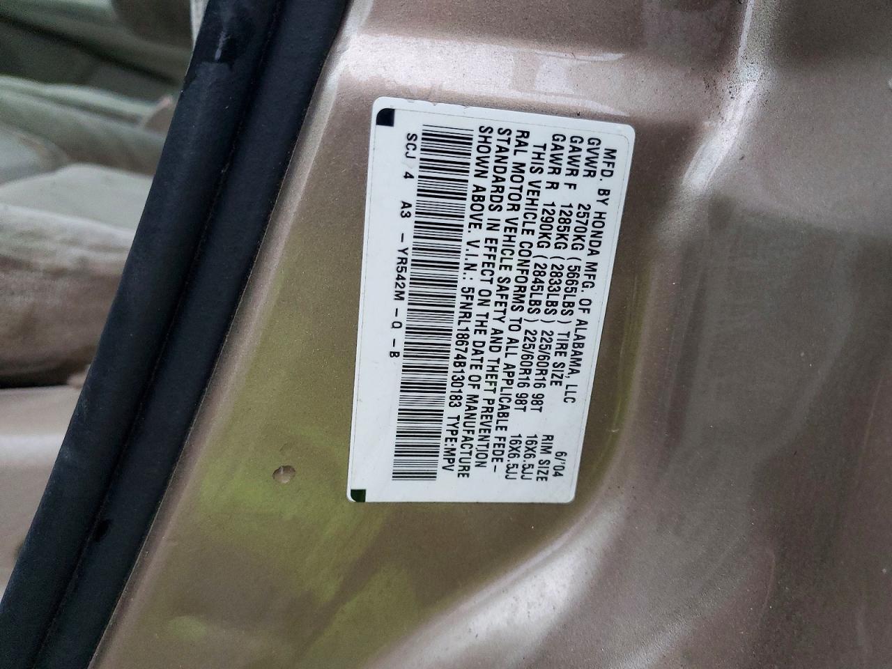 2004 HONDA ODYSSEY EX photo 13