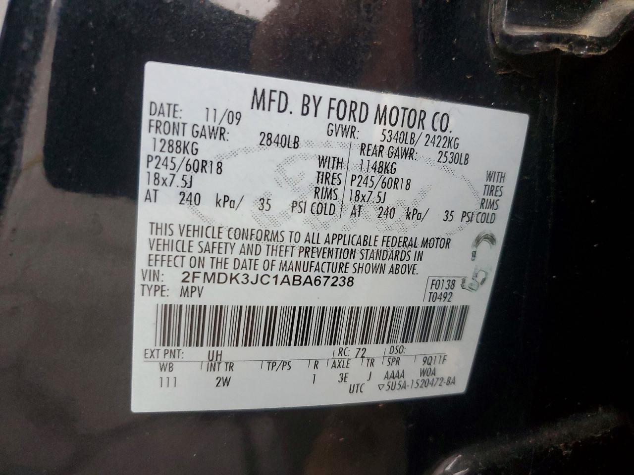 2010 FORD EDGE SEL photo 23