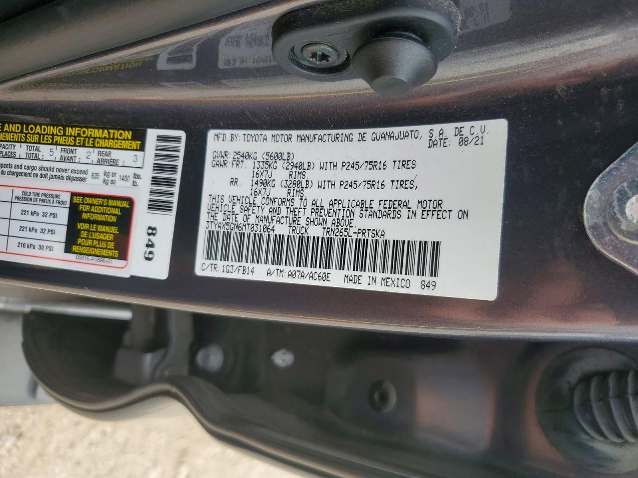 2021 TOYOTA TACOMA DOUBLE CAB photo 12
