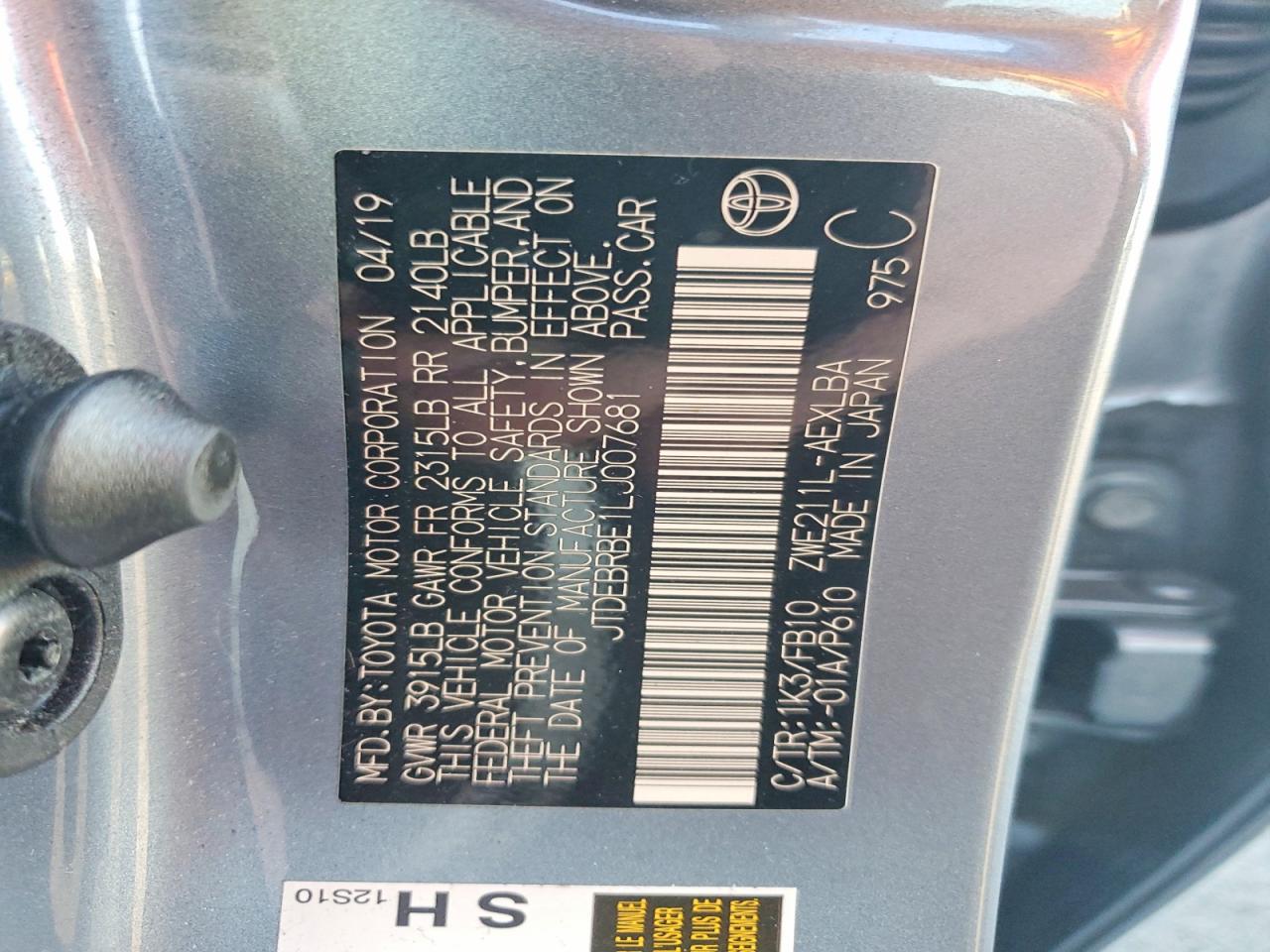 2020 TOYOTA COROLLA LE photo 23