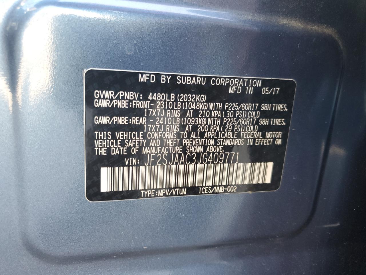 2018 SUBARU FORESTER 2.5I photo 14