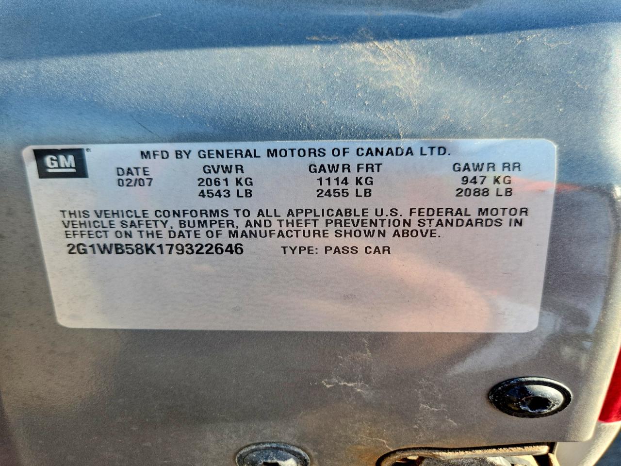 2007 CHEVROLET IMPALA LS photo 12