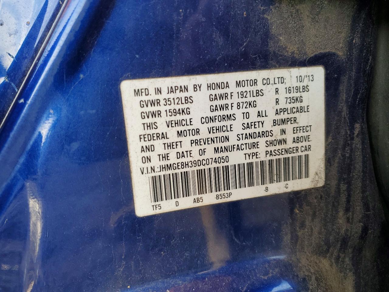 2013 HONDA FIT photo 12