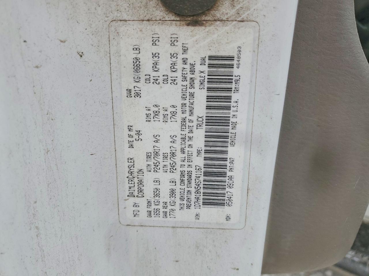 2004 DODGE RAM 1500 photo 12