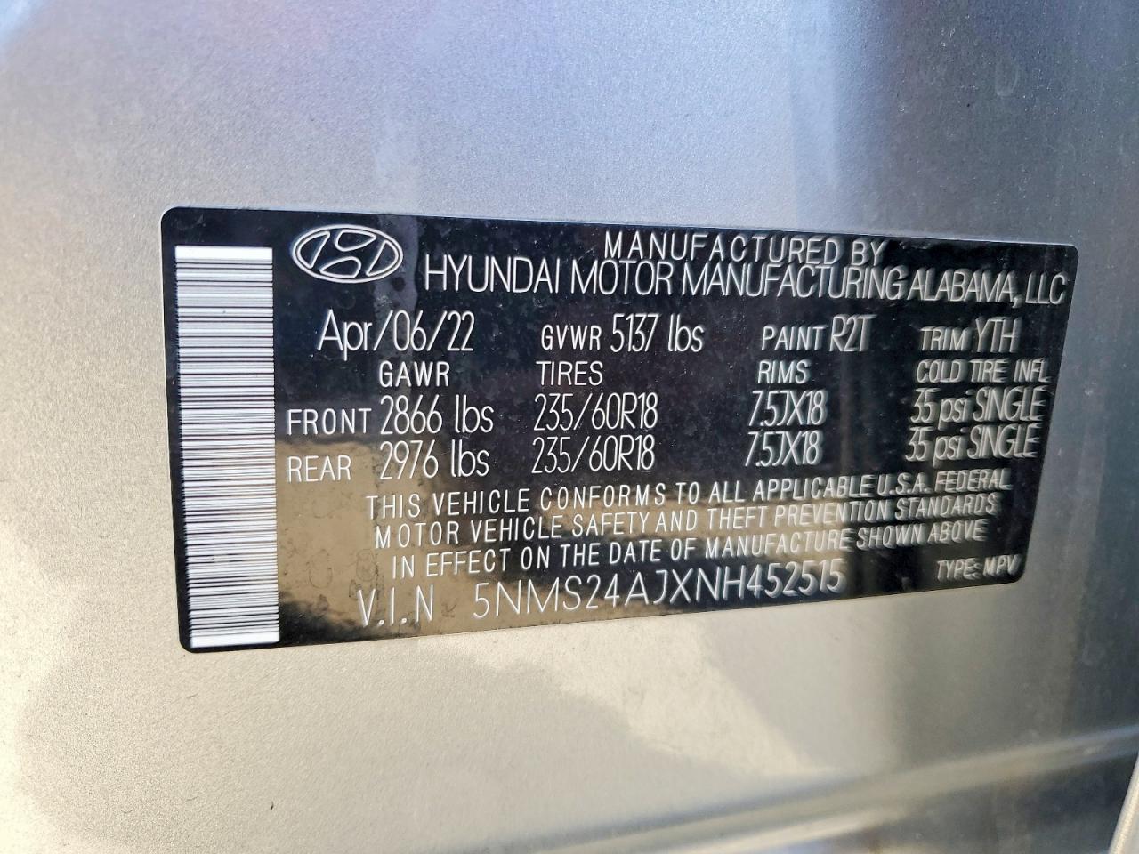 2022 HYUNDAI SANTA FE SEL photo 13
