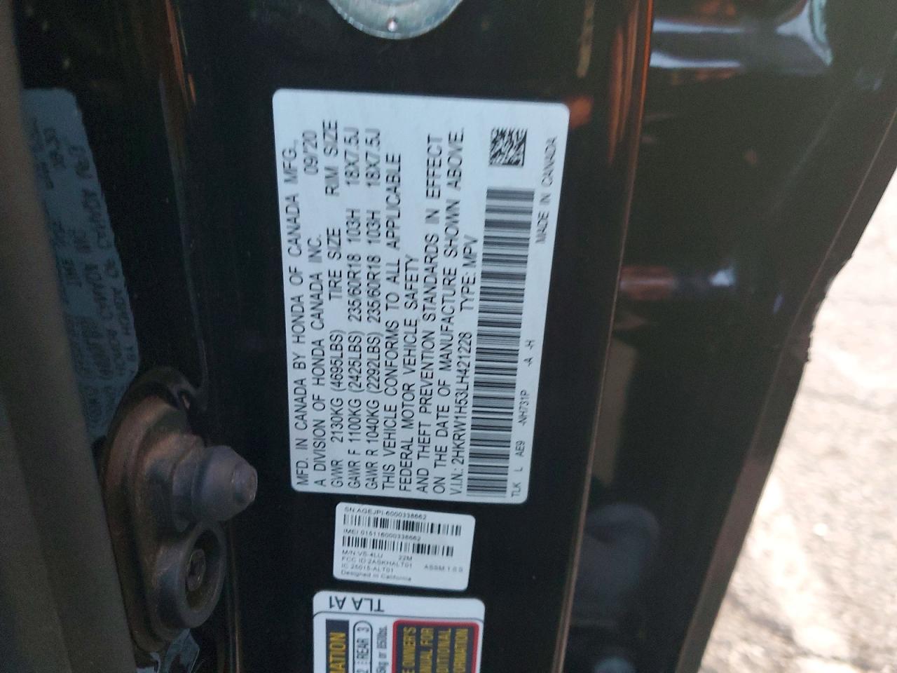 2020 HONDA CR-V EX photo 13