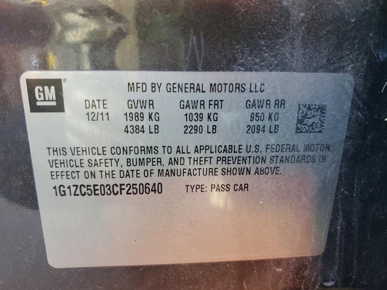 2012 CHEVROLET MALIBU 1LT photo 13