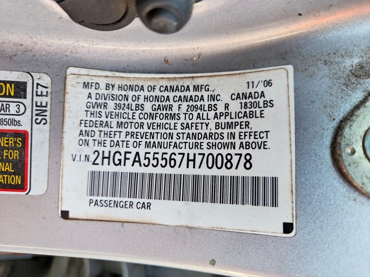 2007 HONDA CIVIC SI photo 13