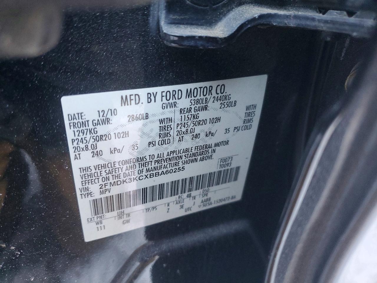 2011 FORD EDGE LIMITED photo 14