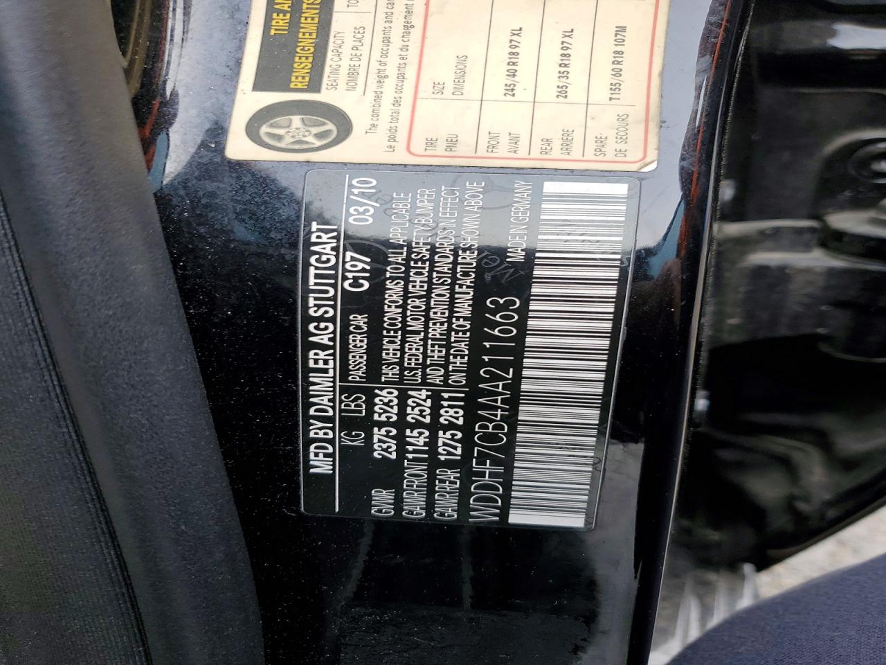 2010 MERCEDES-BENZ E 550 photo 13