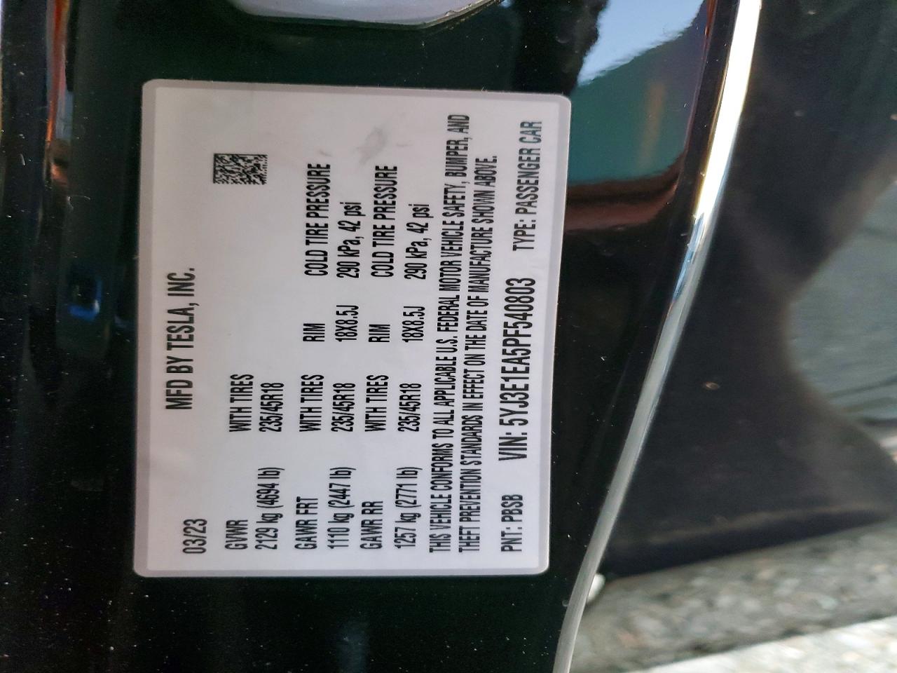 2023 TESLA MODEL 3 photo 13
