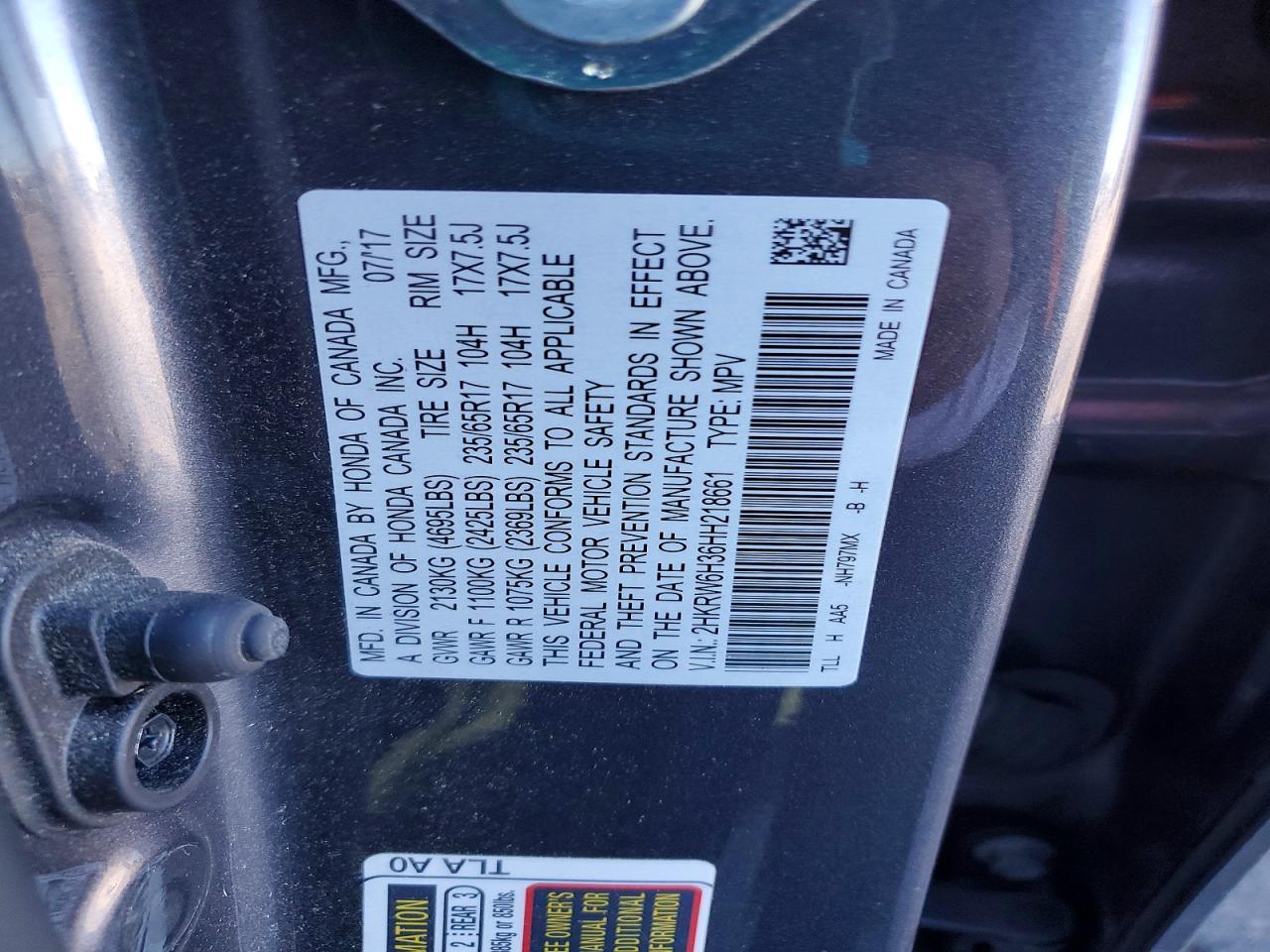 2017 HONDA CR-V LX photo 13
