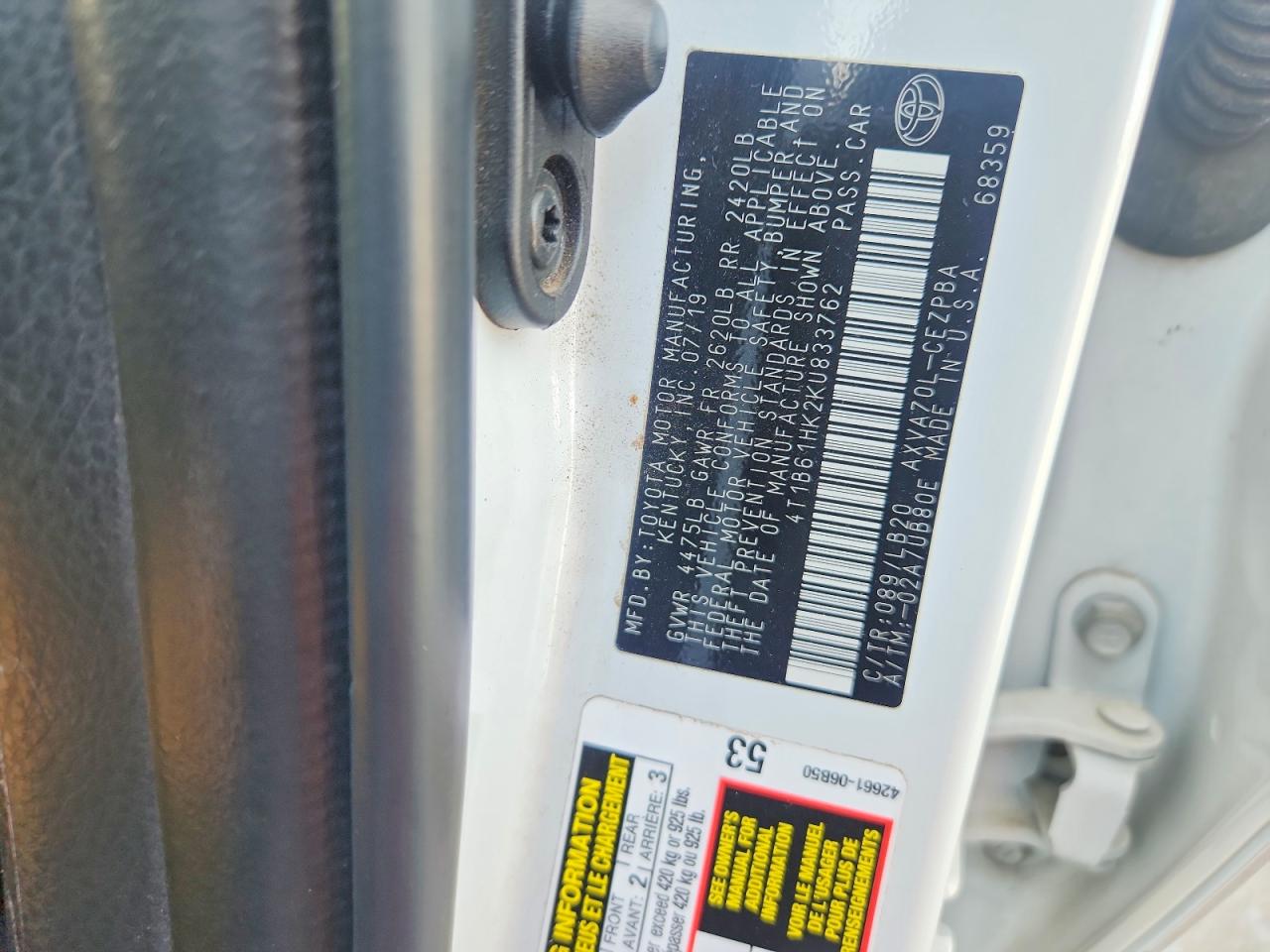 2019 TOYOTA CAMRY XSE photo 12