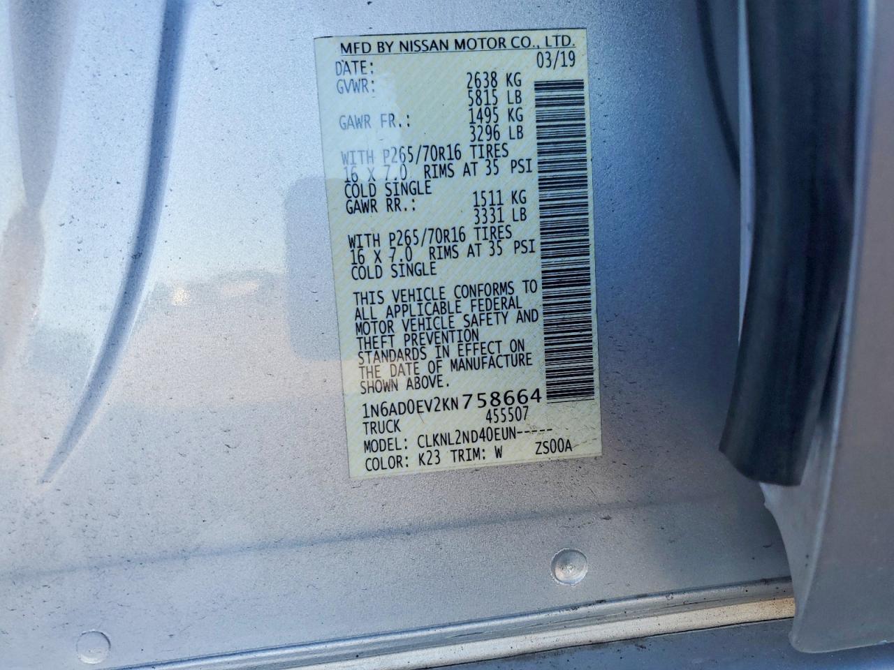 2019 NISSAN FRONTIER S photo 34