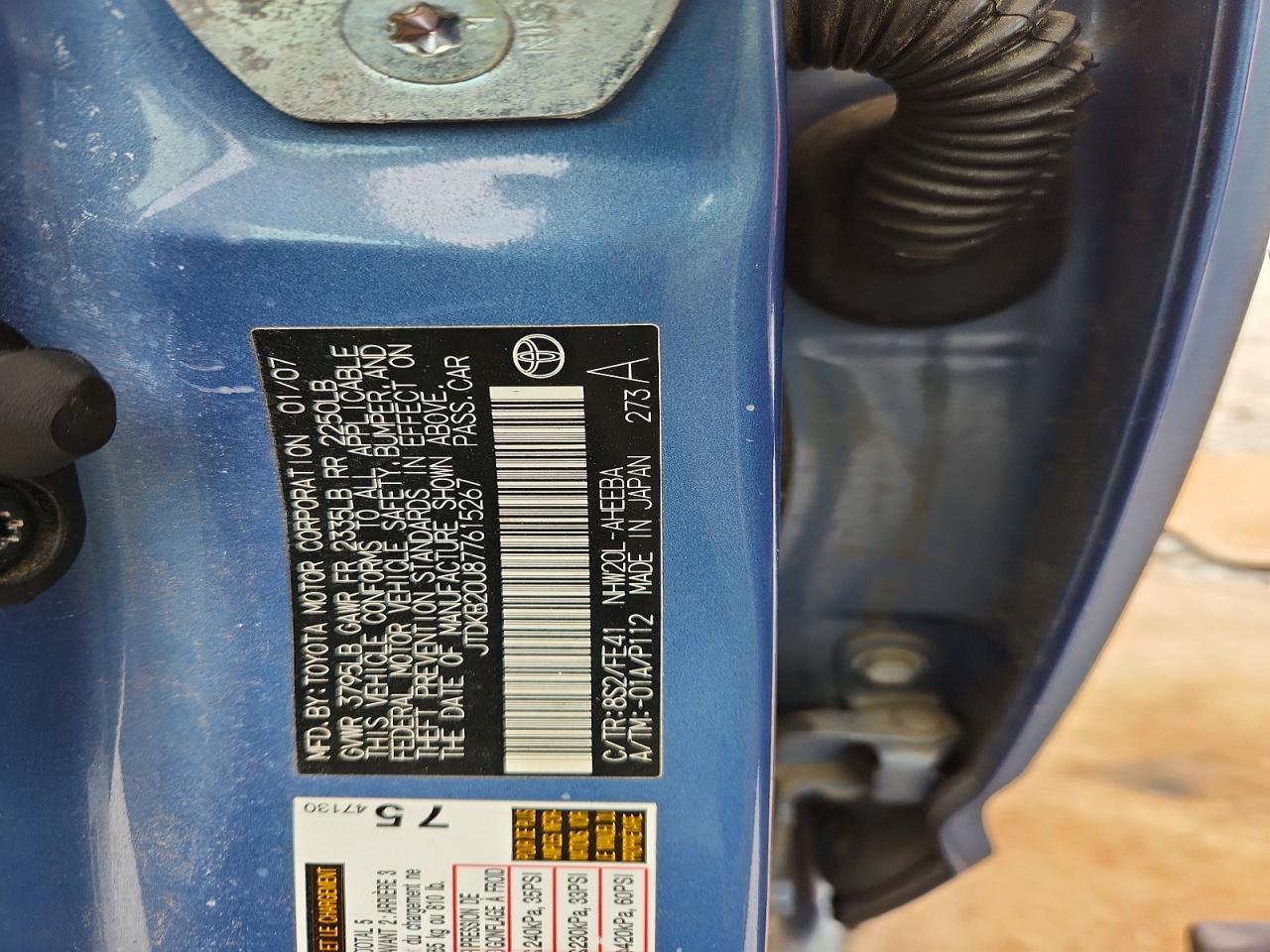 2007 TOYOTA PRIUS BASE photo 12