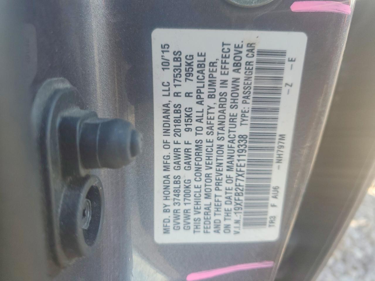 2015 HONDA CIVIC SE photo 13