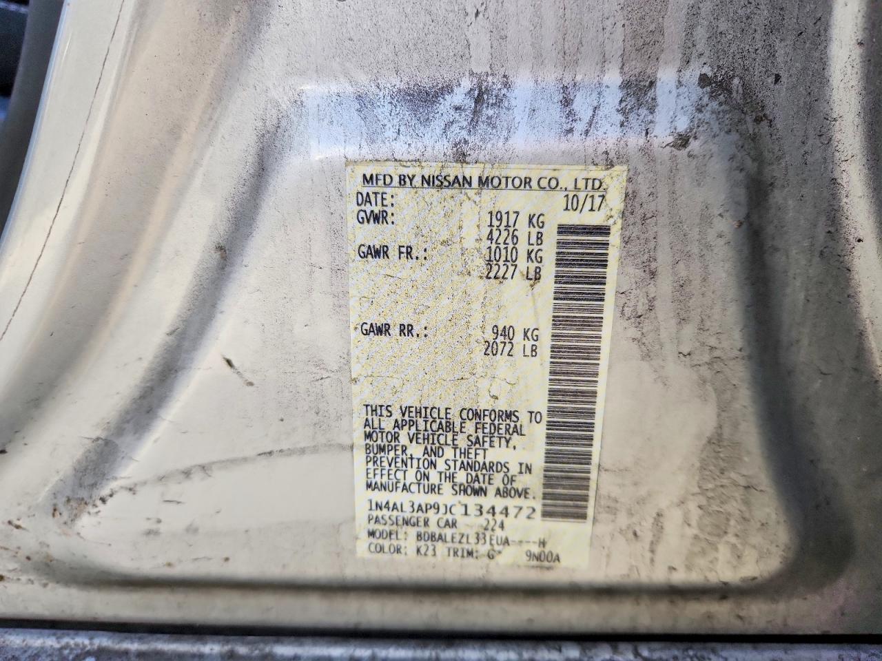 2018 NISSAN ALTIMA 2.5 photo 12