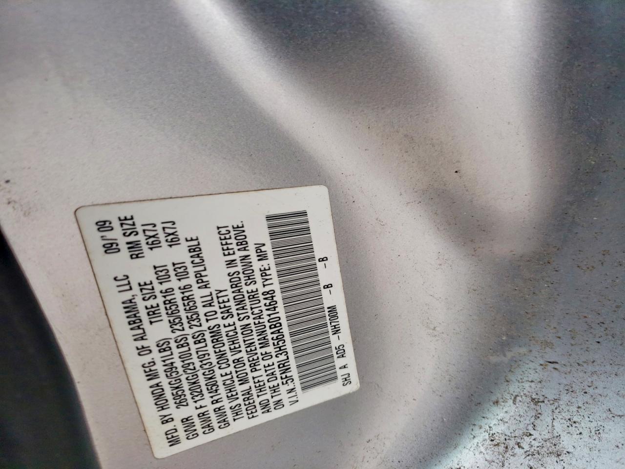 2010 HONDA ODYSSEY EX photo 13