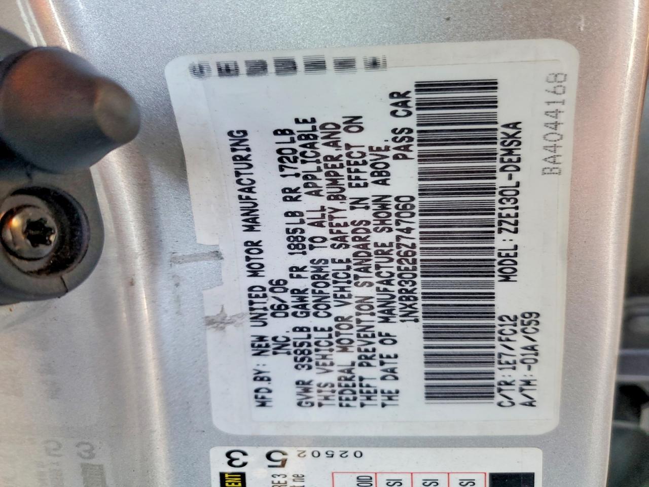 2006 TOYOTA COROLLA CE photo 12
