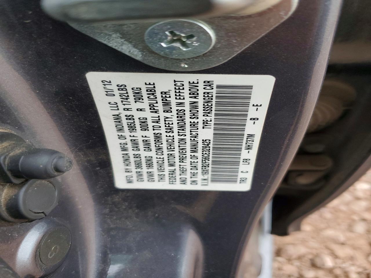 2012 HONDA CIVIC LX photo 37