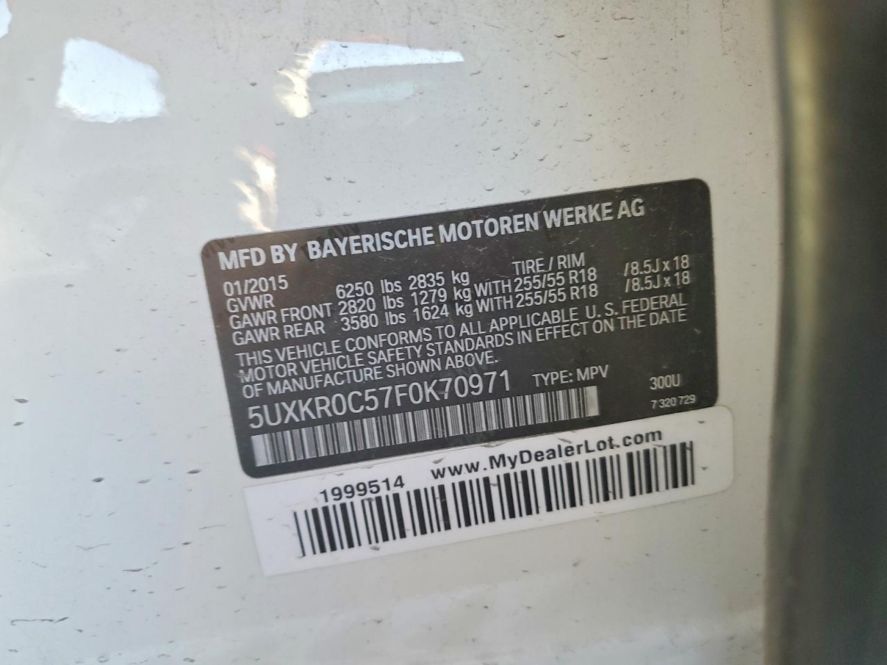 2015 BMW X5 XDRIVE35I photo 13