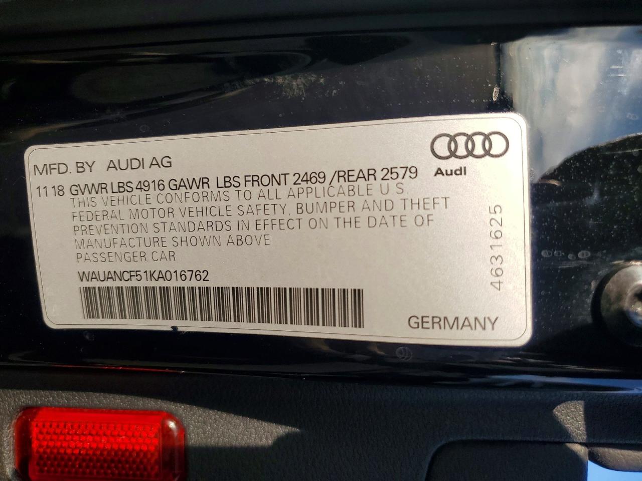 2019 AUDI A5 PREMIUM photo 12
