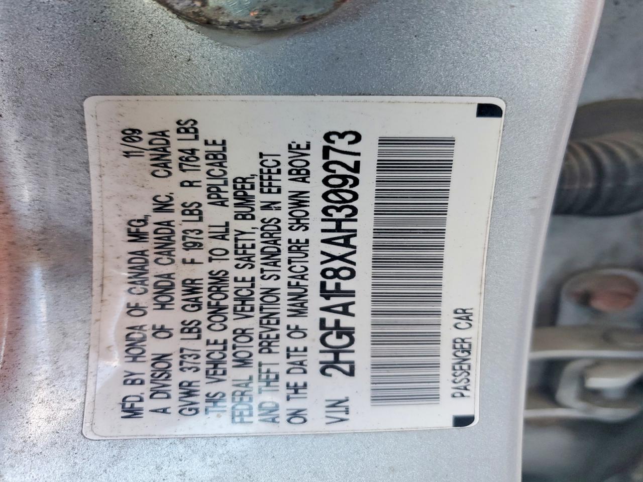 2010 HONDA CIVIC EX photo 23