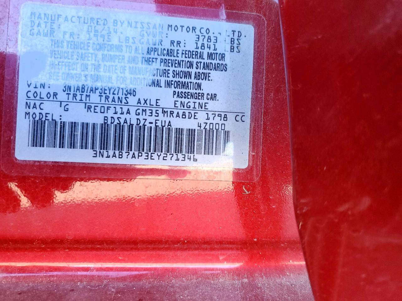 2014 NISSAN SENTRA S photo 34