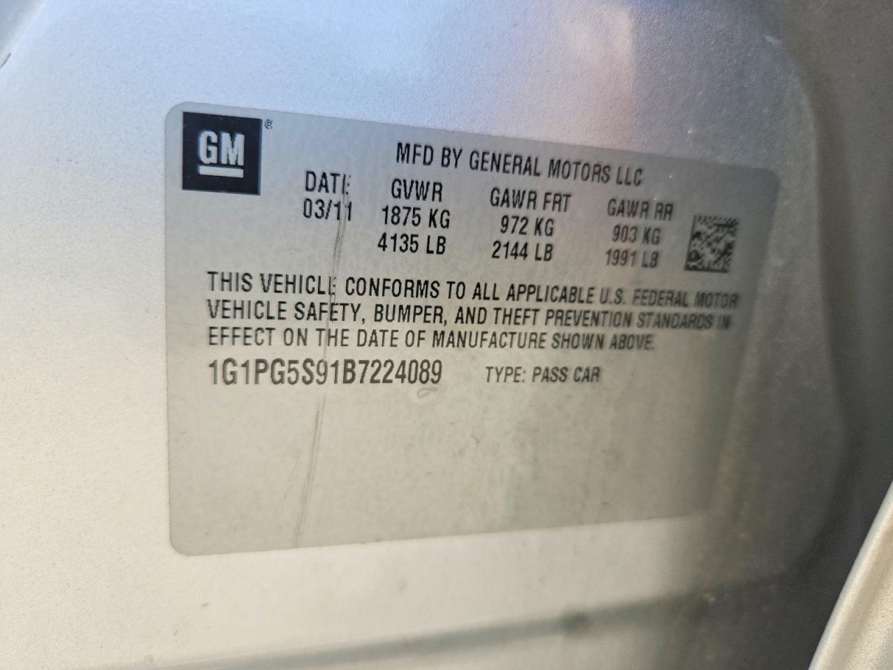 2011 CHEVROLET CRUZE LT photo 12