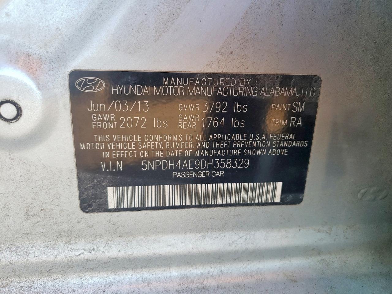 2013 HYUNDAI ELANTRA GLS photo 12