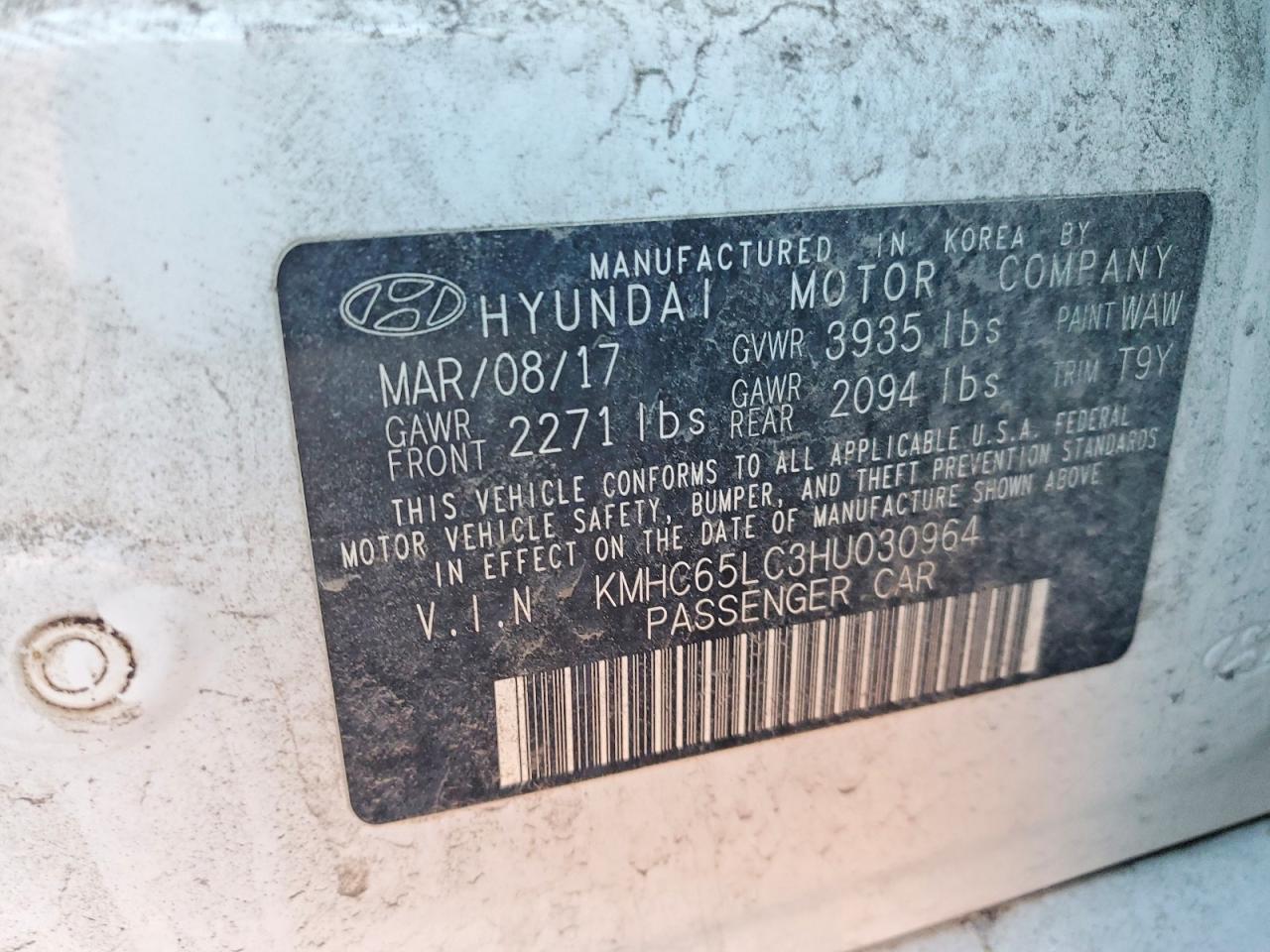 2017 HYUNDAI IONIQ photo 12