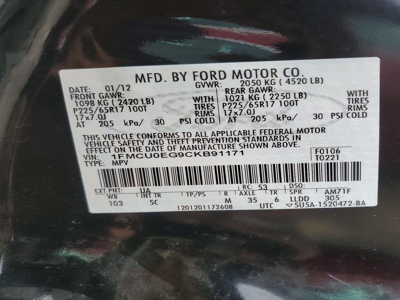 2012 FORD ESCAPE LIMITED photo 13