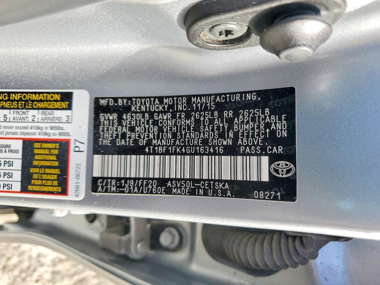 2016 TOYOTA CAMRY SE photo 12
