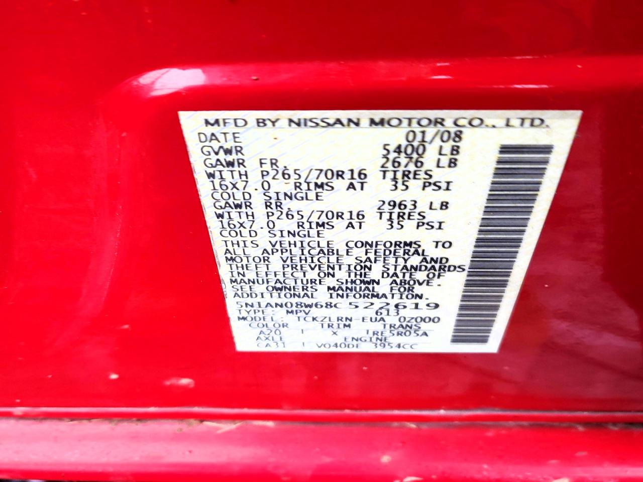 2008 NISSAN XTERRA OFF ROAD photo 13