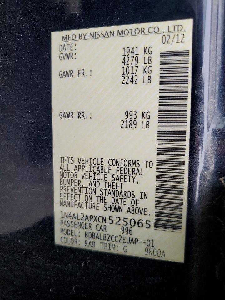 2012 NISSAN ALTIMA BASE photo 27