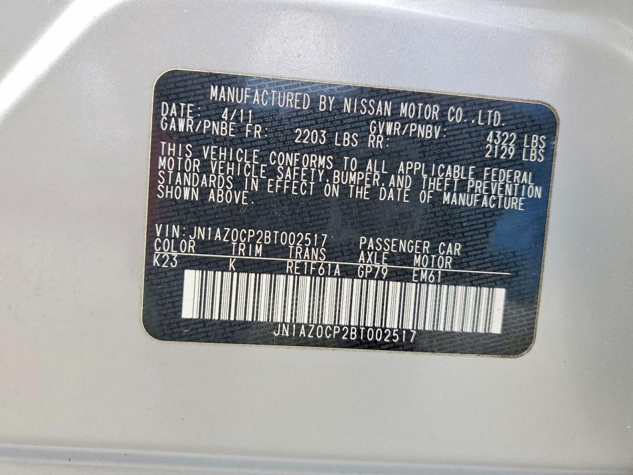 2011 NISSAN LEAF SV photo 23