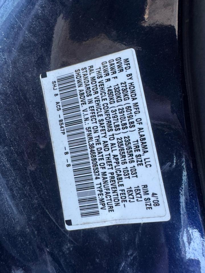 2008 HONDA ODYSSEY EX photo 10
