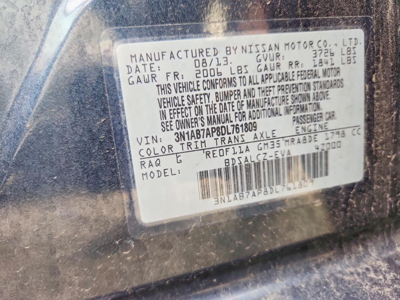2013 NISSAN SENTRA S photo 12