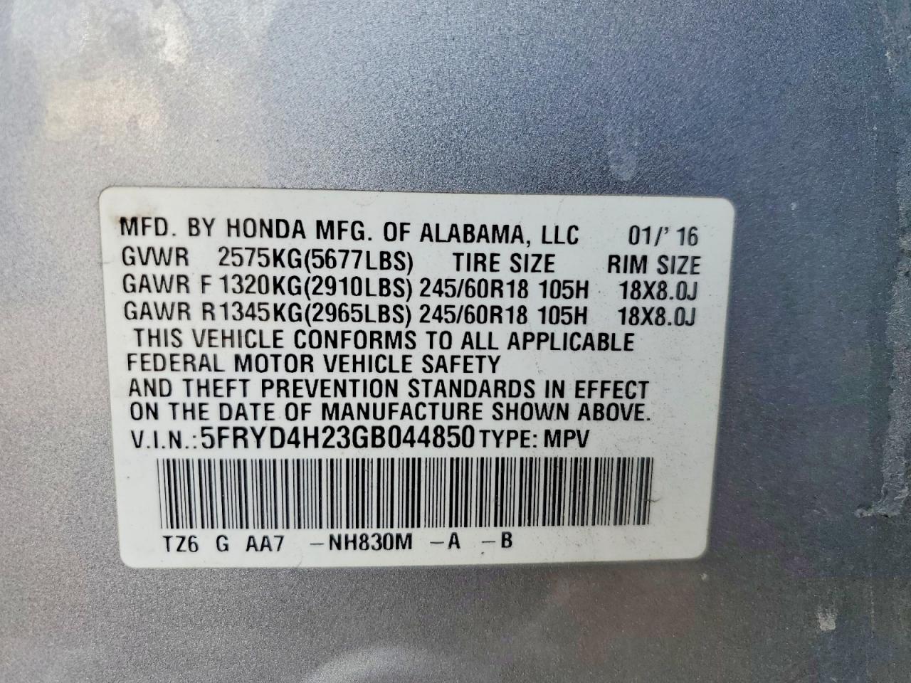 2016 ACURA MDX photo 12