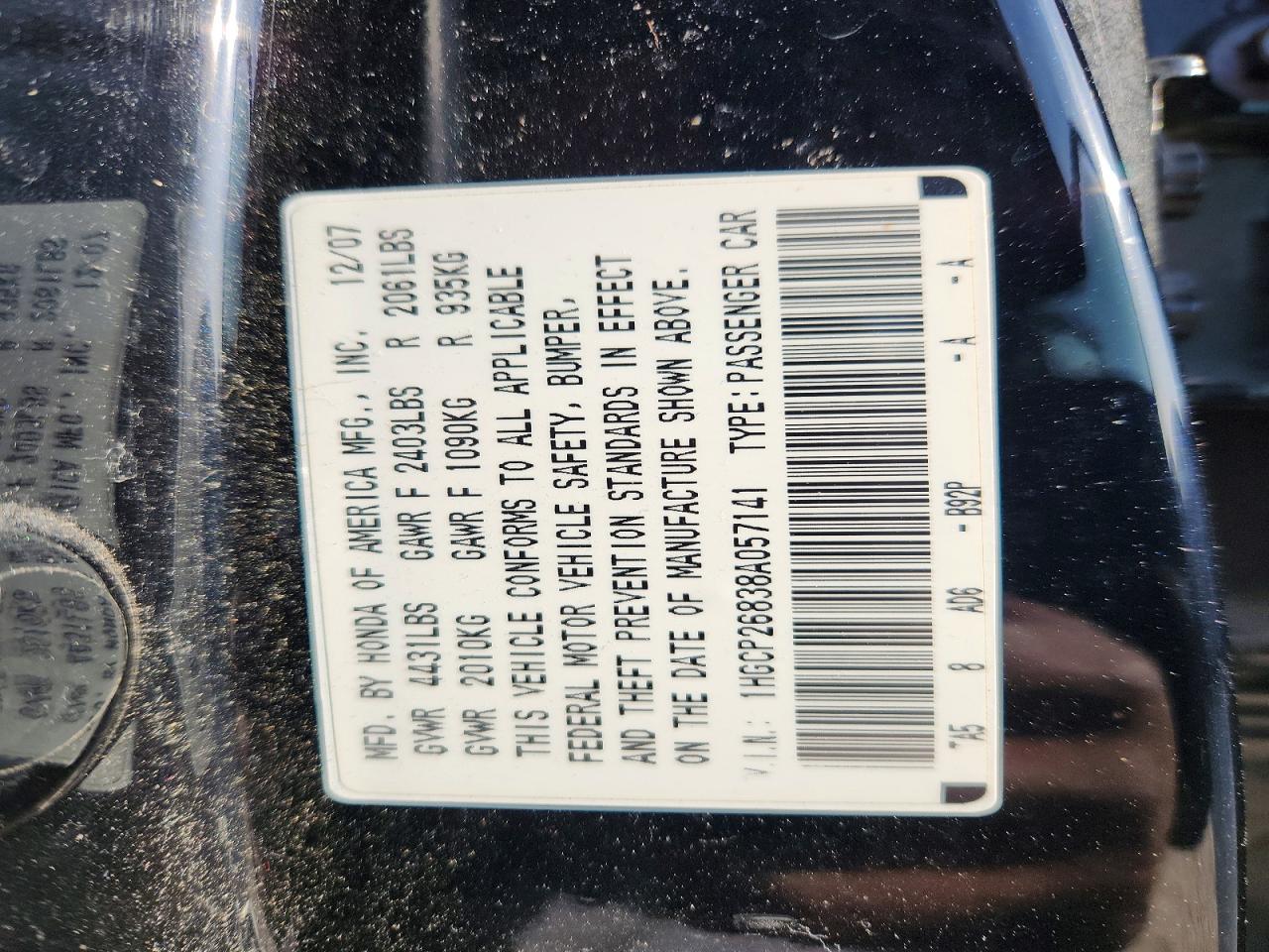 2008 HONDA ACCORD EXL photo 23