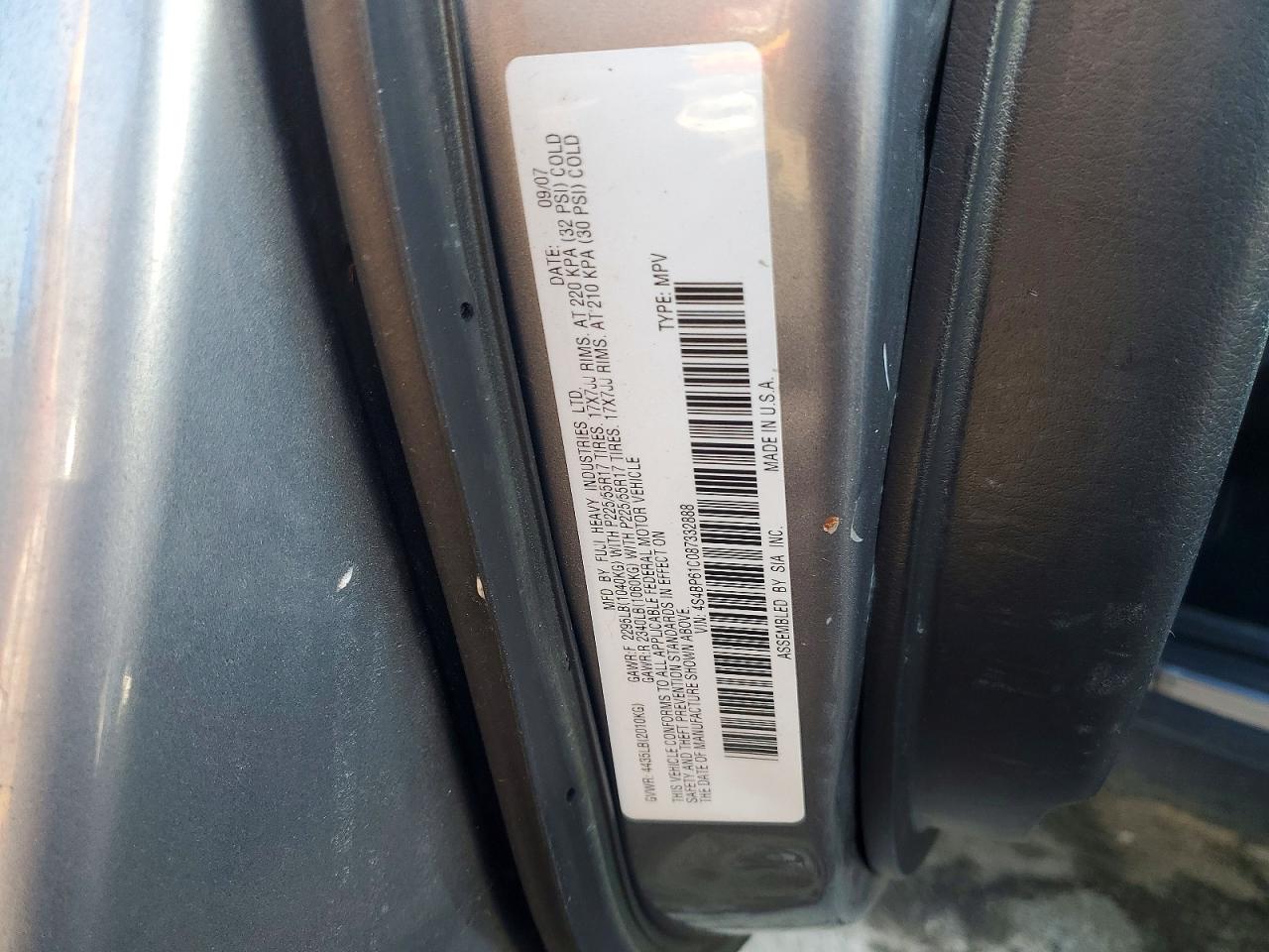 2008 SUBARU OUTBACK 2.5I photo 13