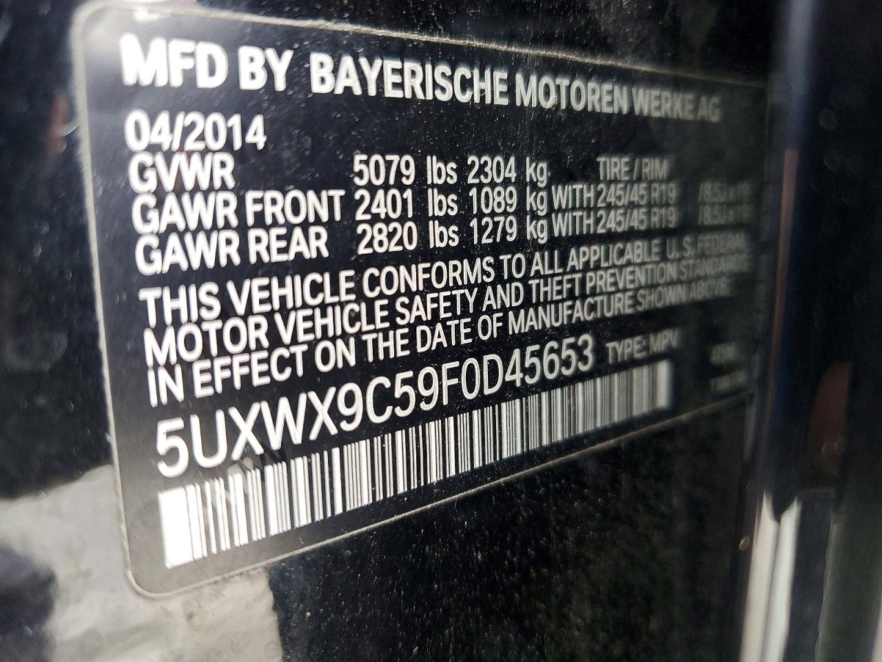 2015 BMW X3 XDRIVE28I photo 12